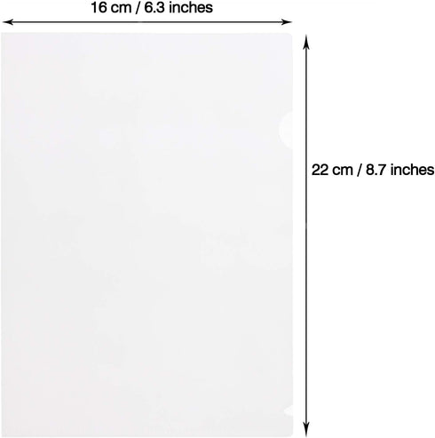 Tupalizy Clear Plastic File Document Folder Protector, A5 Size Copy Safe Project Pockets, 16PCS