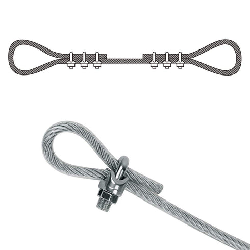 1/8 Inch M3 Wire Rope Cable Clip Clamp, 304 Stainless Steel U Bolt Saddle Fastener, 22 Packs