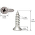 #6 x 5/8" 304 Stainless Steel Wood Screws - Phillips Flat Head Self Tapping Screws, 100 Qty