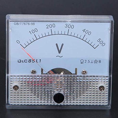 Square Analog Volt Pointer Needle Panel Meter AC Pointer Voltmeter 0-500V Scale Range Voltage Test Meter Detector Panel Meters