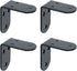 Alise 4Pcs Shelf Brackets Black, Stainless Steel Floating Shelf Brackets Corner Brackets,