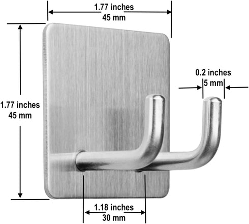 4 Pack Yikla Adhesive Hooks, Razor Holder for Shower, Stick Bathroom Wall Towel Hooks, Stainless Steel Door Hangers