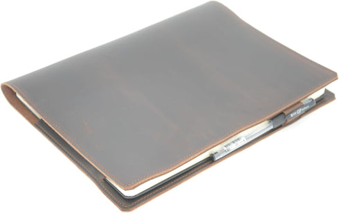 Leather Cover for Moleskine Classic XL, 7.5" x 9.75", Distressed Leather Travel Journal Cover