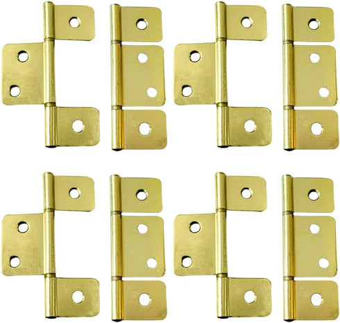 QCAA Flag Three Leaf 3-1/2" Bifold Shutter Hinge for Non-Mortise Cabinet Hardware,