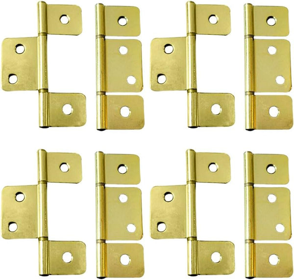 QCAA Flag Three Leaf 3-1/2" Bifold Shutter Hinge for Non-Mortise Cabinet Hardware,