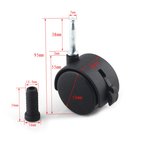 OSALADI 2set Swivel Casters Furniture Rolling Castors Furniture Universal Castors 2 Inch Durable Wheel Office Chair Universal X38 Black Bed Universal Wheel