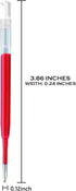 DunBong G2 Gel Ink Pen Refills, for Retractable Gel Pens, 0.5mm Fine Point, Pack of 5 (Red)