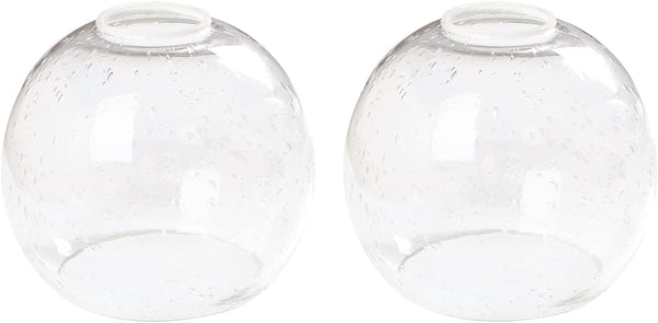 Clear Seeded Glass Globe Lamp Shades Replacement Lampshade Cover with 1-5/8-inch for