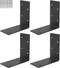 4 PCS Heavy Duty Steel Corner Brackets, 6"x6"x3"L Right Angle Bracket, Metal Joint Timber Connector Support for Wood