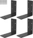 4 PCS Heavy Duty Steel Corner Brackets, 6"x6"x3"L Right Angle Bracket, Metal Joint Timber Connector Support for Wood