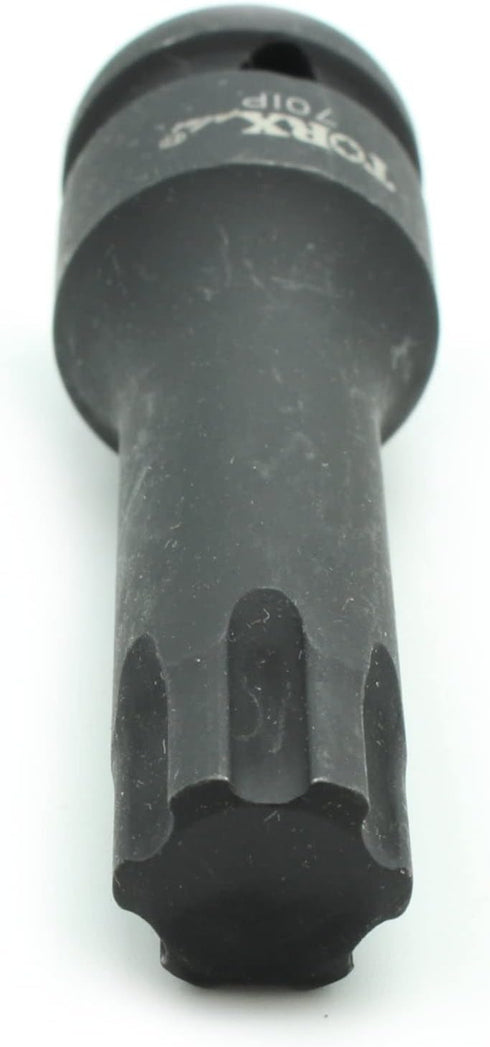 TEMO IP70 3 Inch Long Black Impact Torx Plus 6 Point Socket Bit, 1/2 Inch Square Drive