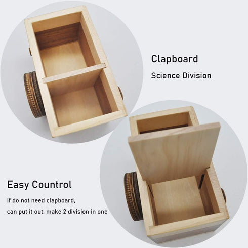 Zak-ka Camera Wooden Pencil Holder, Creative Desktop Organizer for Office Home