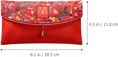 Chinese Wedding Silk Red Envelopes Hong Bao Lucky Money Cash Packets for Weddings