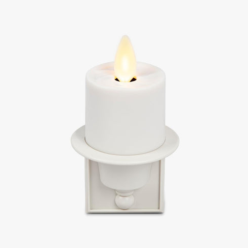 Luminara Flameless Candle Nightlight w/Dusk to Dawn Light Dark Auto Sensor, White
