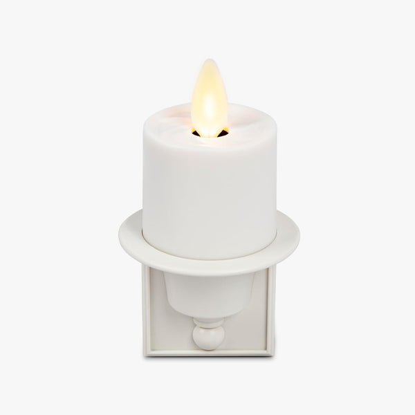Luminara Flameless Candle Nightlight w/Dusk to Dawn Light Dark Auto Sensor, White