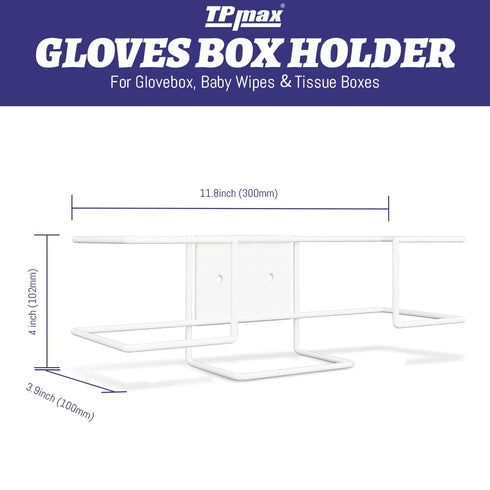 1 XL Gloves Box Facial Tissue Box Holder,Wire Rack Dispenser for Gloves,Tissues Paper Towels Organizer - Mounting
