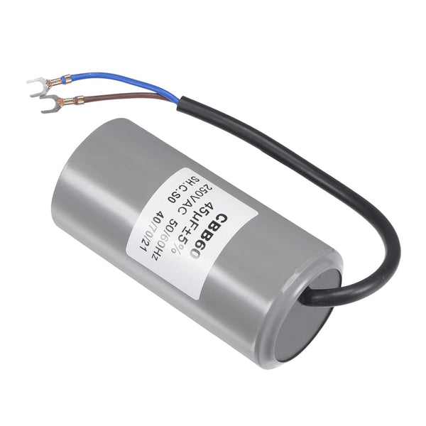 YOKIVE CBB60 Run Capacitor, 250V AC 45uF 50/60Hz, Low Loss Round Capacitor for Washing Machines Motor (Gray)