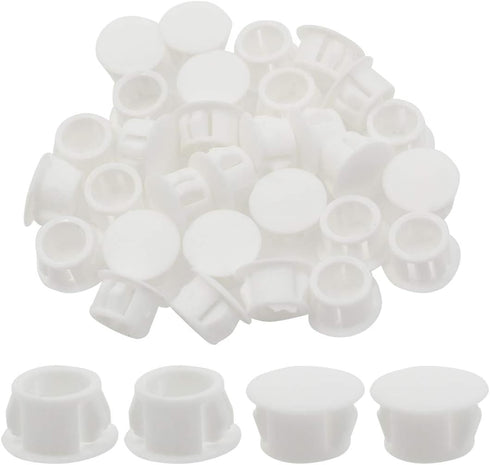 Zorfeter 30 Pcs White Hole Plugs, 13mm (1/2 inch) Flush Type Panel Plastic Plugs for Furniture
