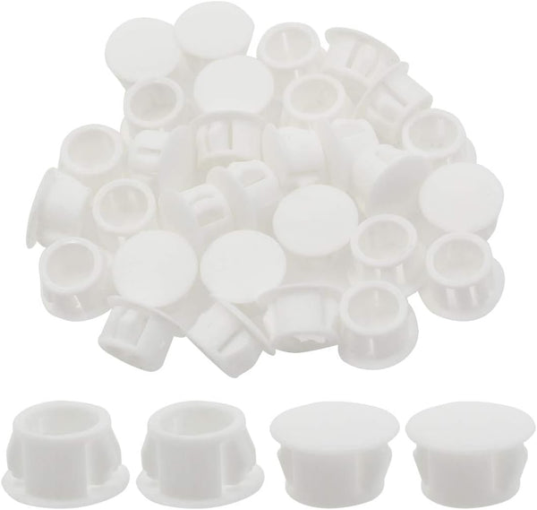 Zorfeter 30 Pcs White Hole Plugs, 13mm (1/2 inch) Flush Type Panel Plastic Plugs for Furniture