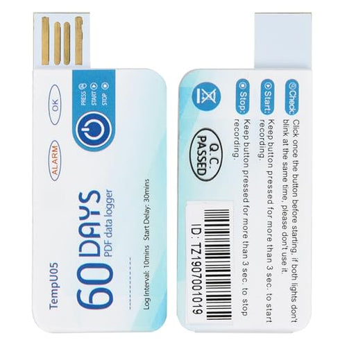 5pcs 10000 0.5C Disposable USB Temperature Recorder, Data Logger with Data Capacity, High Precision for Food, Chemical
