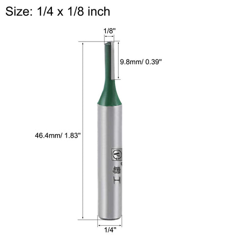 uxcell Router Bit 1/4" Shank, 1/8" Cutting Dia Single Straight Flutes Carbide Tool (2 Pcs)