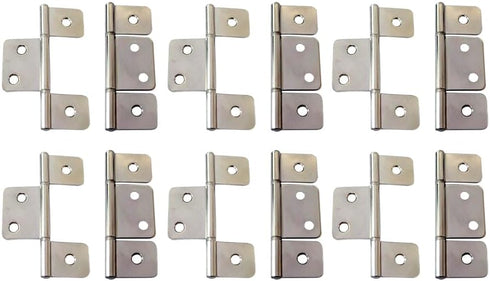 QCAA Flag Three Leaf 3-1/2" Bifold Shutter Hinge for Non-Mortise Cabinet Hardware,