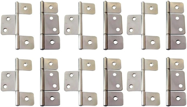 QCAA Flag Three Leaf 3-1/2" Bifold Shutter Hinge for Non-Mortise Cabinet Hardware,