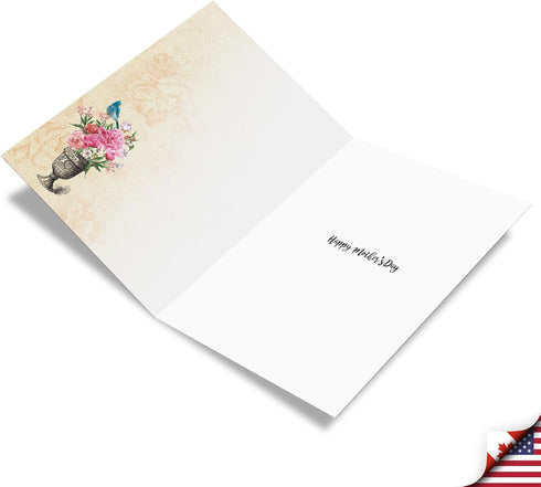 The Best Card Company Big Mother's Day Card, 8.5 x 11 Inch, Floral Card for Mom, Beautiful Flowers