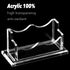 PARTSPOWER Horizontal Clear Acrylic Business Card Holder, 1-Slot Desk Accessory Name Card Display Stand