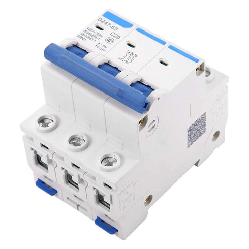 YWBL-WH 3 Pole Miniature Circuit Breaker Safety Breaker DZ47-63 AC 400V 6/10/16/20A (20A)