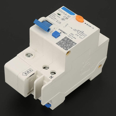YWBL-WH DZ47LE-32 Circuit Breaker 1P+N 16A 20A 230V Earth Leakage Safety Overload Protection (20A)