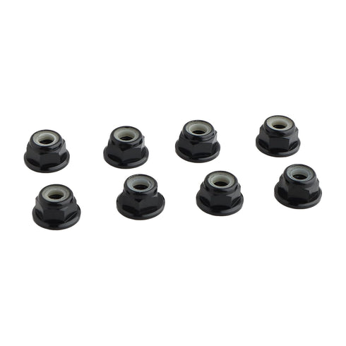 8PCS Flange M4 Lock Nuts, Serrated Nylon Self-Tightening Aluminum M4 Wheel Hardware for Axial HPI TLR ECX RC Car