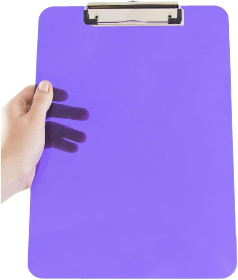 JAM PAPER Plastic Clipboards - Letter Size (9 x 12.5) - Violet Purple, Clip Board Sold Individually