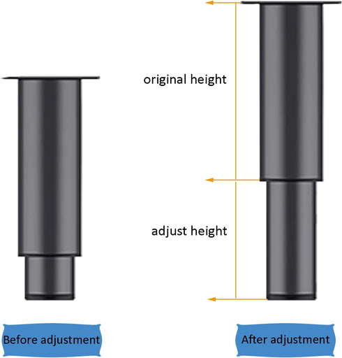 KGUDYS 4 Screws,Black-8cm(3.15in) pcs Furniture Legs,Support Feet,Height Adjustable,Replacement Sofa,TV Cabinet,Bedside