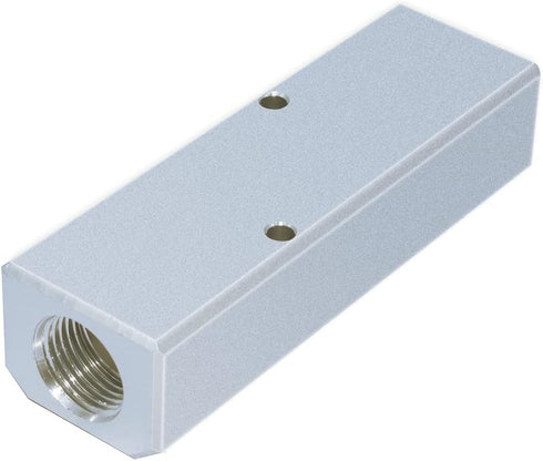 Beduan 3 Way 5 Port Aluminum Air Hose Inline Manifold Block Splitter - 1/2"NPT Input, 1/4"NPT Output.