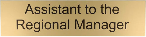 ExcelMark Assistant to the Regional Manager Desk Plate – Gold Name Plate with Black Holder, 2" x 8"