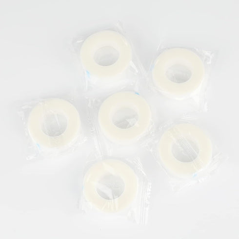 G2PLUS 6 Rolls PE Micropore Medical Tape Roll, 1/2'' x 59 Yards, Eyelash Tape for Extensions, Sensitive Skin