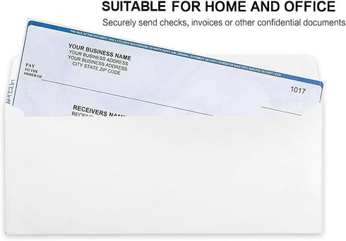 HERKKA #10 Security Self-Seal Envelopes, No.10 Windowless Business Envelopes, Security Tinted, 500 Pack