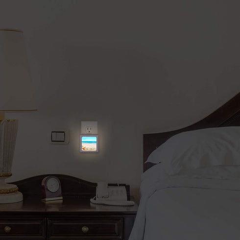 Dimmable Art Plates Plug in LED Night Light with Dusk to Dawn Auto Sensor, Adjustable Brightness, Warm Light, Auto
