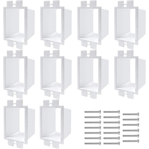 10 PCS BE1-2 Electrical Outlet Box Extenders - 1-Gang Box Extender with 20PCS Screws, White Power Outlet Accessories