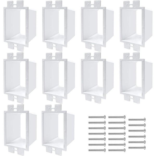 10 PCS BE1-2 Electrical Outlet Box Extenders - 1-Gang Box Extender with 20PCS Screws, White Power Outlet Accessories