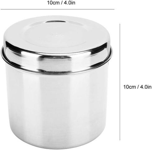 304 10cm Medical Ointment Jar, Stainless Steel Jar with Lid for Cotton Balls Gauze and Dressings, Diameter Cotton