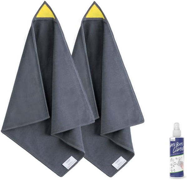 LOUKIN 2pcs Magnetic Whiteboard Cleaning Cloth, Dry Erase Cleaning Cloth for Classroom, Home, Office, Reusable and