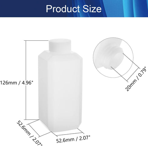 Aicosineg 10Pcs 8.45oz Square Plastic Reagent Bottles for Lab Chemical Storage
