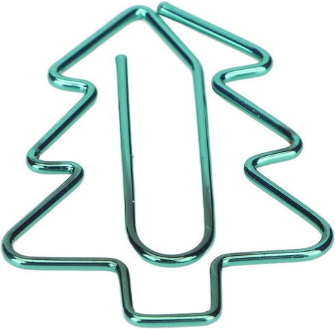 Tree Shaped Paper Clips, 100Pcs Mini Cute Hollow Electroplated Metal Clips for Document Sorting