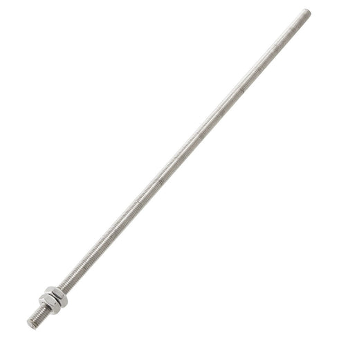 uxcell 320mm x M8 Stainless Steel Thread Bar Stock Rod, Silver Tone