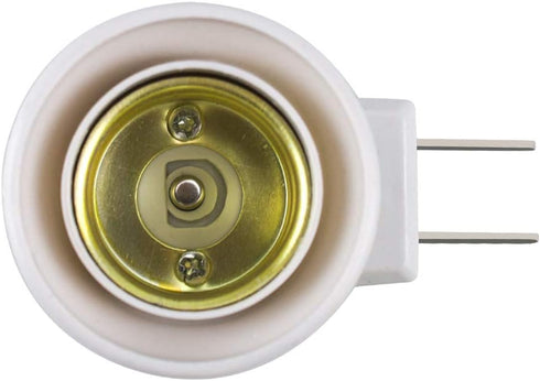 E27 Lamp Socket Adapter with Switch, Plastic Standard Screw-in Socket Outlet Converter (2 packs)