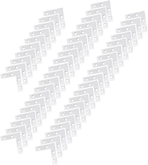 LannuMet 50pcs L-Shape 1.5" x 1.5"Corner Brace Shelves Repair Plates Corner Brace Brackets