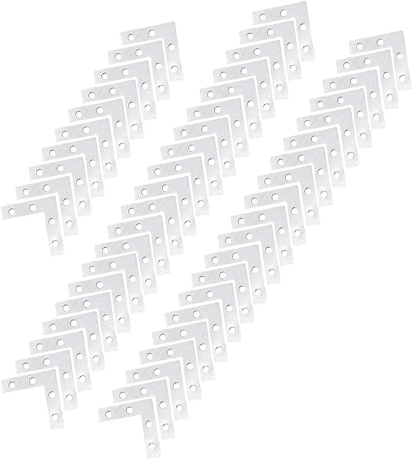 LannuMet 50pcs L-Shape 1.5" x 1.5"Corner Brace Shelves Repair Plates Corner Brace Brackets