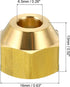 PATIKIL 1/4 SAE Thread Brass Flare Nut, 4 Pack 45 Degree Flared Tube Fitting Nut for Air Conditioner Water Gas Line
